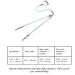 0.47" × 55.1" Outdoor Walking Woven Nylon Pet Rope Double Dog Leashes - GreenFur