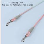0.47" × 55.1" Outdoor Walking Woven Nylon Pet Rope Double Dog Leashes - GreenFur