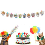 10 Cat Face Pet Theme Party Decoration Banner - GreenFur