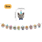 10 Cat Face Pet Theme Party Decoration Banner - GreenFur