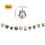 10 Dog Face Pet Birthday Party Decoration Banner - GreenFur