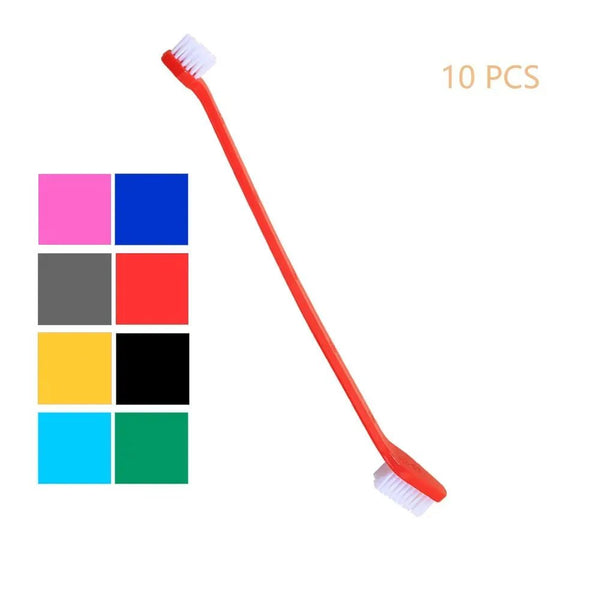 10pcs Double - Headed Soft Bristles Pet Toothbrush for Dog - GreenFur