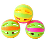 12 Balls Per Pack Large Colorful Patchwork Bell Ball Interactive Cat Toy - GreenFur