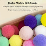 12 Pack 1.18 Inches Colorful Plush Mini Cat Balls Interactive Toys - GreenFur