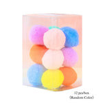 12 Pack 1.77 Inches Colorful Plush Elastic Cat Balls Interactive Toys - GreenFur