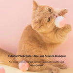 12 Pack 1.77 Inches Colorful Plush Elastic Cat Balls Interactive Toys - GreenFur