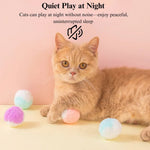 12 Pack 1.77 Inches Colorful Plush Elastic Cat Balls Interactive Toys - GreenFur