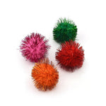 12 PCS Assorted Color Flash Cat Toy Sparkle Ball - GreenFur