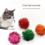 12 PCS Assorted Color Flash Cat Toy Sparkle Ball - GreenFur