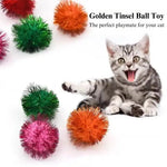 12 PCS Assorted Color Flash Cat Toy Sparkle Ball - GreenFur