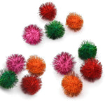 12 PCS Assorted Color Flash Cat Toy Sparkle Ball - GreenFur