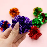 12PCS Color Random Interactive Crinkle Paper Teasing Cat Ball Toy - GreenFur