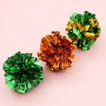 12PCS Color Random Interactive Crinkle Paper Teasing Cat Ball Toy - GreenFur