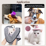 14 Pcs SPA Pet Grooming Kit with Massage Brushes Quick Dry Towels and Finger Brushes - GreenFur