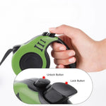 16.4 ft Durable Outdoor Polyester Automatic Retractable Dog Pet Leash - GreenFur
