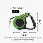 16.4 ft Durable Outdoor Polyester Automatic Retractable Dog Pet Leash - GreenFur