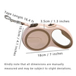 16.4 ft Retractable Dog Leash with 360°Tangle - Free Nylon Tape, One - Handed One Button Lock - GreenFur