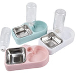 2 - in - 1 Cat Dog Automatic Water Feeder Bowl Stainless Steel Pet Food Bowl - GreenFur