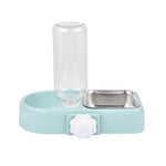 2 - in - 1 Cat Dog Automatic Water Feeder Bowl Stainless Steel Pet Food Bowl - GreenFur