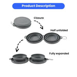 2 in 1 Dog Bowl Portable Collapsible Pet Food and Water Double Dog Bowl for Camping - GreenFur
