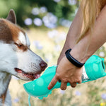 2 in 1 Dog Travel Bottle Dog Water Dispenser with Poop Bag Storage - GreenFur