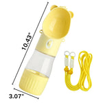 2 - in - 1 Portable Leak Proof Pet Water Bottle and Feeder with Strap - GreenFur