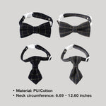 2 Pack British Checkered Bow Tie and Tie Pet Collar for Cats and Dogs - GreenFur