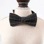 2 Pack British Checkered Bow Tie and Tie Pet Collar for Cats and Dogs - GreenFur