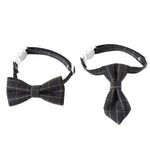 2 Pack British Checkered Bow Tie and Tie Pet Collar for Cats and Dogs - GreenFur