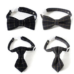 2 Pack British Checkered Bow Tie and Tie Pet Collar for Cats and Dogs - GreenFur