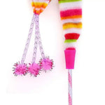 2 Pack Cat Toys Pet Supplies Creative Pet Toys Snake Pet Toy Set Rainbow Color Cat Toy Stick - GreenFur