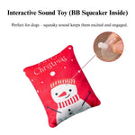 2 Pack Christmas Plush Pet Toys Snowman & Tree with BB Sound - GreenFur