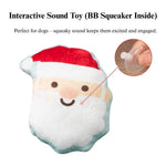 2 Pack Christmas Santa Claus Plush Pet Toy Set with BB Sound and Catnip - GreenFur