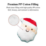 2 Pack Christmas Santa Claus Plush Pet Toy Set with BB Sound and Catnip - GreenFur