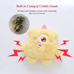 2 Pack Combination Set Big Eye Monster Cat Toy Plush Catnip Filled Pet Play Toys - GreenFur
