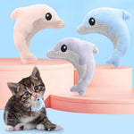 2 Pack Dolphin Plush Cat Toy Set Soft Fabric Catnip Filled Chew Toy - GreenFur