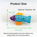 2 Pack Durable Bite - Resistant Glitter Fish Felt Cat Toy - GreenFur