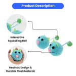 2 Pack Interactive Yarn Mouse with Bell Plush Toy for Cats - GreenFur