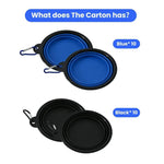 2 Pack Portable Pet Bowl for Walking Parking Traveling Collapsible Silicone Dog Food Water Bowl - GreenFur