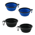 2 Pack Portable Pet Bowl for Walking Parking Traveling Collapsible Silicone Dog Food Water Bowl - GreenFur