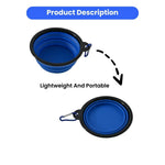 2 Pack Portable Pet Bowl for Walking Parking Traveling Collapsible Silicone Dog Food Water Bowl - GreenFur