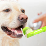 2 Pack Random Color Three Sided Soft Bristle Dog Toothbrush - GreenFur
