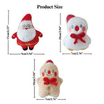2 Packs Christmas Plush Toy Set Santa Snowman and Bear with Catnip - GreenFur