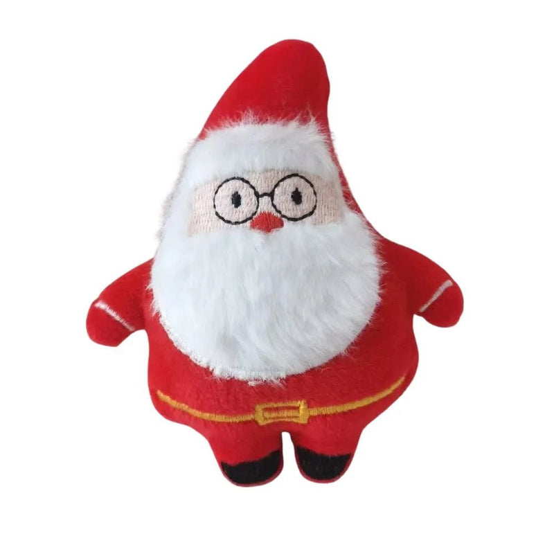 2 Packs Christmas Plush Toy Set Santa Snowman and Bear with Catnip - GreenFur