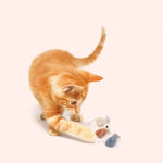 2 Pcs Catnip Plush Mouse Toy Interactive Play Set - GreenFur