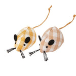 2 Pcs Catnip Plush Mouse Toy Set Interactive Play for Cats - GreenFur