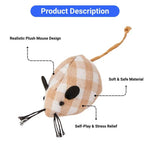 2 Pcs Catnip Plush Mouse Toy Set Interactive Play for Cats - GreenFur