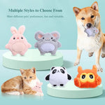 2 Pcs Combination Cartoon Catnip Crinkle Toy Plush Rabbit Mouse Owl Panda Cat Toy - GreenFur