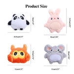 2 Pcs Combination Cartoon Catnip Crinkle Toy Plush Rabbit Mouse Owl Panda Cat Toy - GreenFur