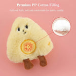 2 Pcs Combination Plush Breakfast Pet Toy Play Bread Cheese Egg Riceball Chew Cat Toy - GreenFur